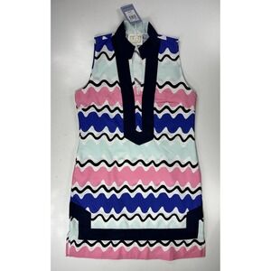 SAIL to SABLE Sleeveless Classic Wave Print Tunic Dress Size Medium‎ Cotton